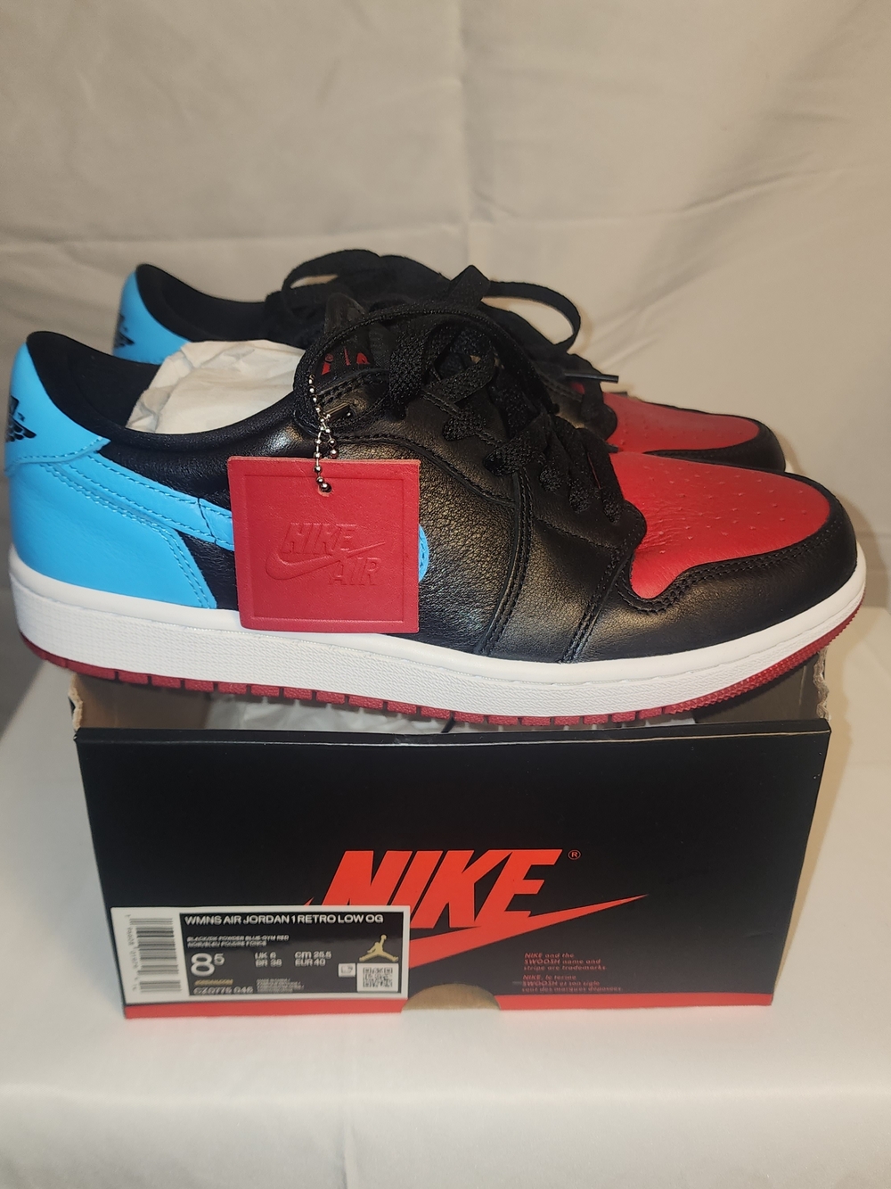 Nike Air Jordan 1 Low OG Black, Red & Blue Sneakers